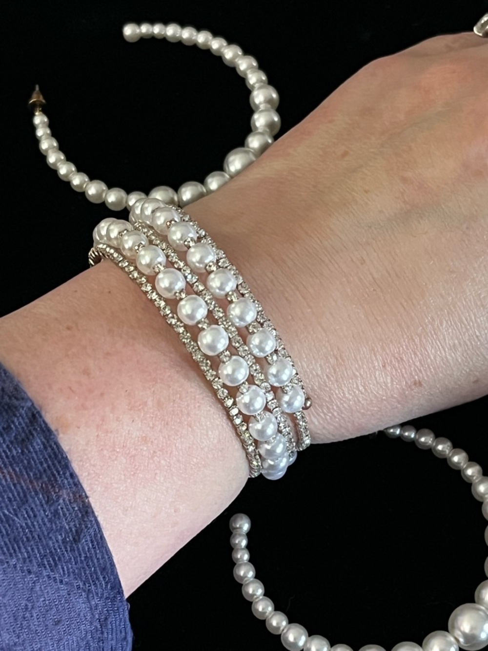 NWOT Classic Radiance: Pearl & Rhinestone Jewelry Set
